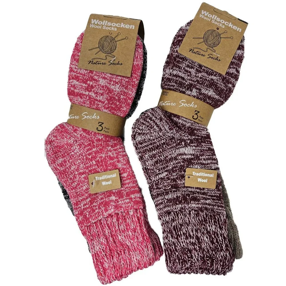Women’s Marled Wool Thermal Socks 3-Pair Pack Cozy Winter Warm Boot Socks. 9-11